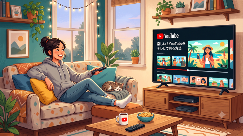 ご自宅のテレビで、映画や、Ｙｏｕｔｕｂｅを見る。